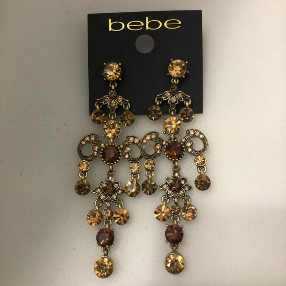 🆕 Bebe brown stones earrings 🆕 - Picture 2 of 4